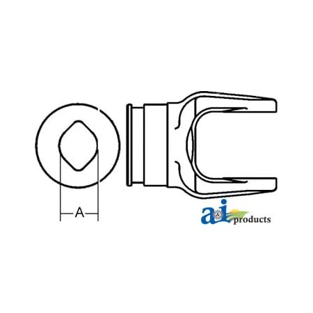 A & I Products Inboard Yoke, used w/ OOa & OOaGA Profile Tubing 2.25" x2.5" x3.5" A-W040444